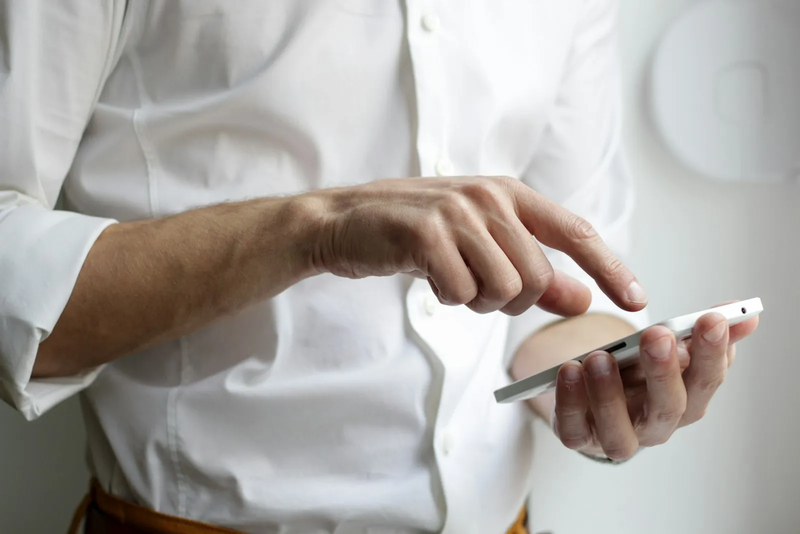 A person using an app on a smartphone